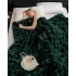 Pătură Luxury Soft Touch, Jojo Home, cu Blăniță Artificială Tip Iepure, 200x230 cm, cu Fermoar, Verde Smarald [3]