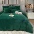 Lenjerie de pat, Soft Touch, Jojo Home, cu Blăniță Short Hair, Rabbit, 200x230 cm, 6 piese, Verde Smarald [2]