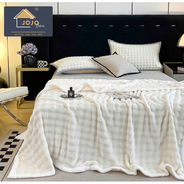 Patura CoCoLiNo, Jojo Home, 200x230cm, tip Blanita Wave, Alb [1]