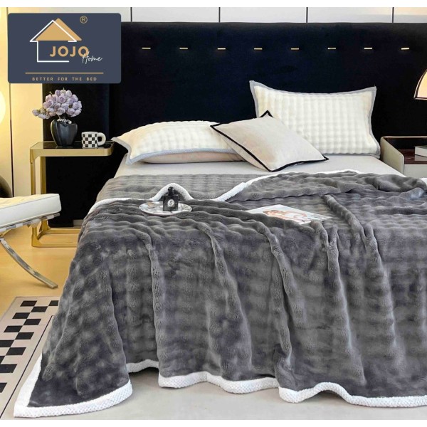 Patura CoCoLiNo, Jojo Home, 200x230cm, tip Blanita Wave, Gri inchis [1]