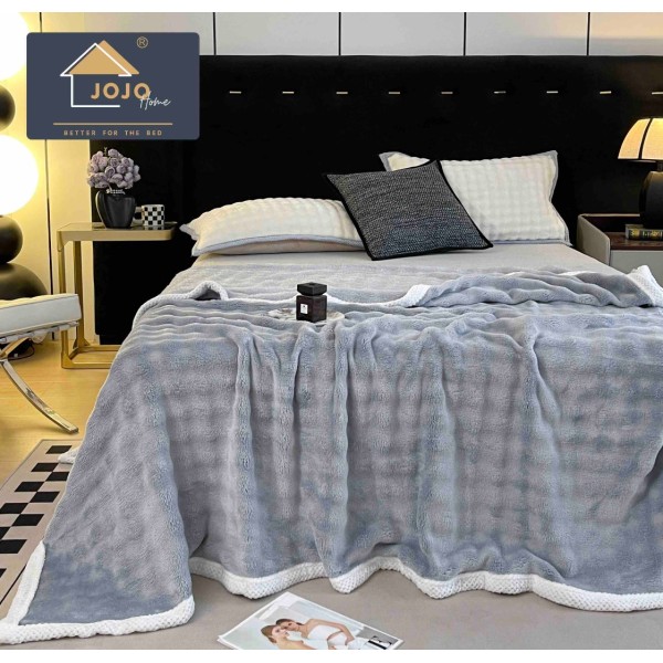 Patura CoCoLiNo, Jojo Home, 200x230cm, tip Blanita Wave, Gri deschis [1]