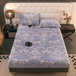 Cearsaf CoCoLiNo, JoJo Home, cu Elastic, 180x200x25cm, 2 fete de perne, 50x70cm, Bleu, model elegant Cearsaf CoCoLiNo, JoJo Home, cu Elastic, 180x200x25cm, 2 fete de perne, 50x70cm, Bleu, model elegant