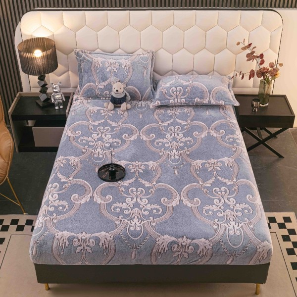 Cearsaf CoCoLiNo, JoJo Home, cu Elastic, 180x200x25cm, 2 fete de perne, 50x70cm, Bleu, model elegant [1]
