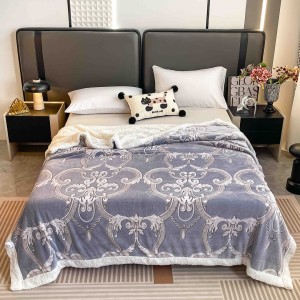 Patura CoCoLiNo cu blanita, 200x230cm, Jojo Home, Gri, model elegant Patura CoCoLiNo cu blanita, 200x230cm, Jojo Home, Gri, model elegant