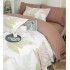 Lenjerie pat dublu, FINET DeLuxe, 6 piese, cu ELASTIC, Jojo Home, Cutie Eleganta, Alb, Bej, Ferigi [3]