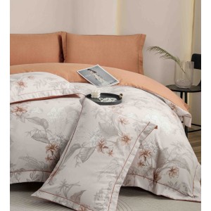 Lenjerie pat dublu, FINET DeLuxe, 6 piese, cu ELASTIC, Jojo Home, Cutie Eleganta, Bej, Portocaliu,Flori Lenjerie pat dublu, FINET DeLuxe, 6 piese, cu ELASTIC, Jojo Home, Cutie Eleganta, Bej, Portocaliu,Flori