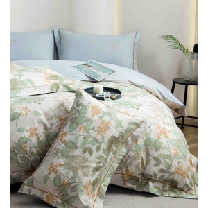 Lenjerie pat dublu, FINET DeLuxe, 6 piese, cu ELASTIC, Jojo Home, Cutie Eleganta, Verde, Bleu, Flori Lenjerie pat dublu, FINET DeLuxe, 6 piese, cu ELASTIC, Jojo Home, Cutie Eleganta, Verde, Bleu, Flori