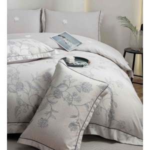 Lenjerie pat dublu, FINET DeLuxe, 6 piese, cu ELASTIC, Jojo Home, Cutie Eleganta, Grej, Bleu, Flori Lenjerie pat dublu, FINET DeLuxe, 6 piese, cu ELASTIC, Jojo Home, Cutie Eleganta, Grej, Bleu, Flori