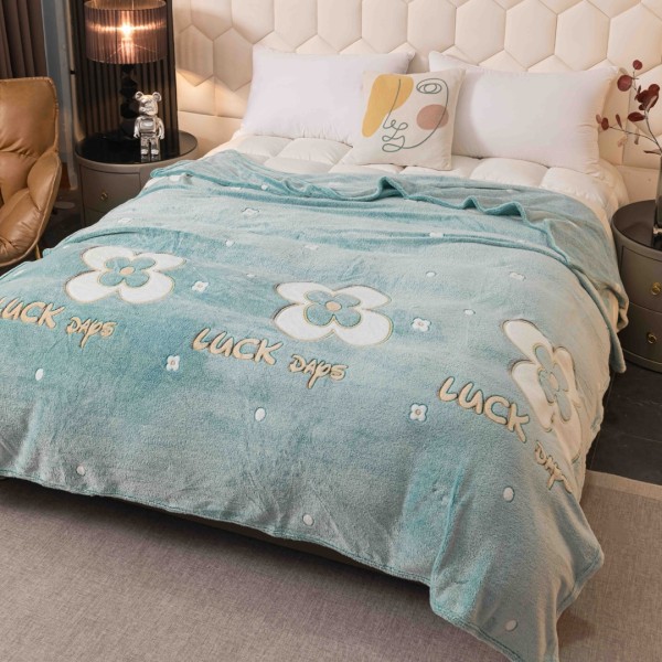 Patura Pufoasa CoCoLiNo, Jojo Home, 200x230cm, Aqua, Flori [1]