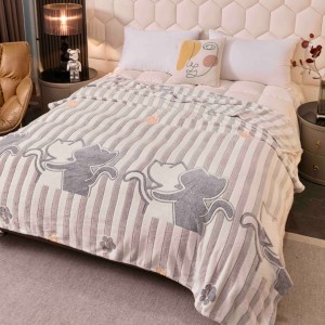 Patura Pufoasa CoCoLiNo, Jojo Home, 200x230cm, Alb, Gri, Pisicute Patura Pufoasa CoCoLiNo, Jojo Home, 200x230cm, Alb, Gri, Pisicute