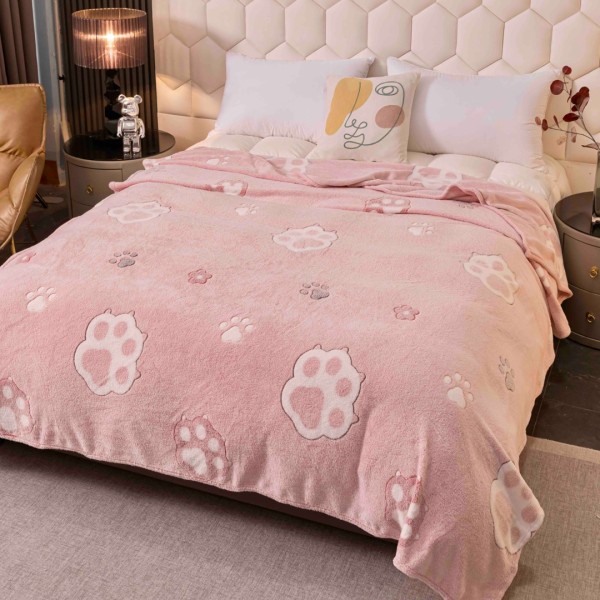 Patura Pufoasa CoCoLiNo, Jojo Home, 200x230cm, Roz, labute [1]