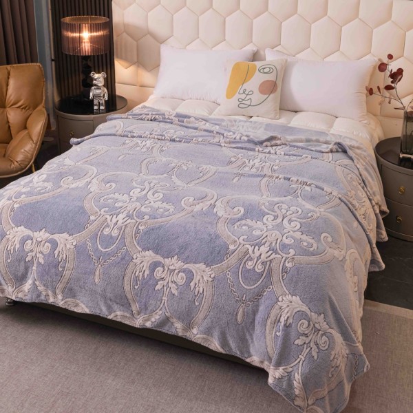 Patura Pufoasa CoCoLiNo, Jojo Home, 200x230cm, Bleu, model elegant [1]