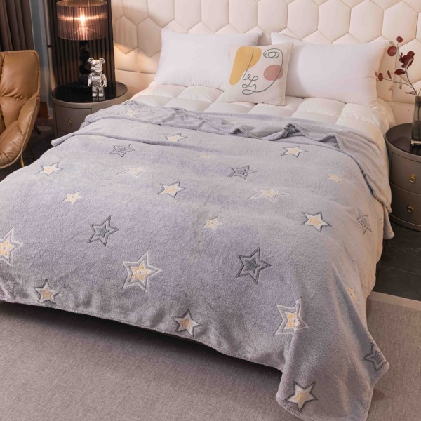 Patura Pufoasa CoCoLiNo, Jojo Home, 200x230cm, Gri, stelute [1]