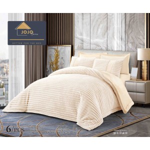 Lenjerie de pat cu Pilota Inclusa, Jojo Home, Cearceaf cu Elastic, 6 Piese, Blană de Iepure Artificială, Crem Lenjerie de pat cu Pilota Inclusa, Jojo Home, Cearceaf cu Elastic, 6 Piese, Blană de Iepure Artificială, Crem