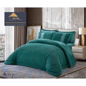 Lenjerie de pat cu Pilota Inclusa, Jojo Home, Cearceaf cu Elastic, 6 Piese, Blană de Iepure Artificială, Verde Lenjerie de pat cu Pilota Inclusa, Jojo Home, Cearceaf cu Elastic, 6 Piese, Blană de Iepure Artificială, Verde