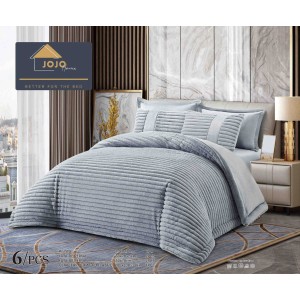 Lenjerie de pat cu Pilota Inclusa, Jojo Home, Cearceaf cu Elastic, 6 Piese, Blană de Iepure Artificială, Gri deschis Lenjerie de pat cu Pilota Inclusa, Jojo Home, Cearceaf cu Elastic, 6 Piese, Blană de Iepure Artificială, Gri deschis