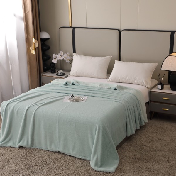 Pătură Premium, 200x230cm, cu Blăniță Shorthair si Cocolino, cu Fermoar, Menta – Lux, Căldură & Versatilitate! [1]