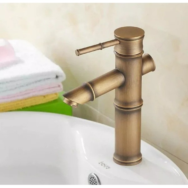 Baterie Lavoar Bronz Antichizat cu Design Bambus – Eleganță și Funcționalitate, VST22 [1]