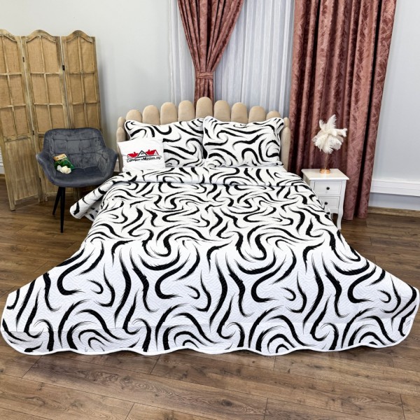 Cuvertură Pat Dublu, 3 Piese, Bumbac 100% Imprimat – Calitate Premium, cu Imprimeu Durabil, cod CSA-CV66 [1]