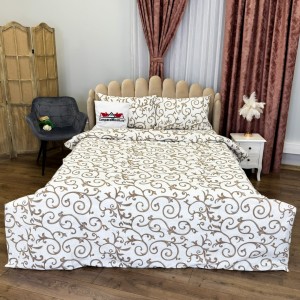 Lenjerie de Pat Dublu, Policoton Ranforsat, 4 piese, Atelier Cumparamisim, Alb, Maro, model clasic Lenjerie de Pat Dublu, Policoton Ranforsat, 4 piese, Atelier Cumparamisim, Alb, Maro, model clasic