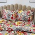 Lenjerie de Pat Dublu, Policoton Ranforsat, 4 piese, Atelier Cumparamisim, Gri,flori [5]