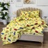 Lenjerie de Pat Dublu, Policoton Ranforsat, 4 piese, Atelier Cumparamisim, Galben, masinute [2]