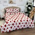 Lenjerie de Pat Dublu, Policoton Ranforsat, 4 piese, Atelier Cumparamisim, Alb, Rosu, inimioare [9]