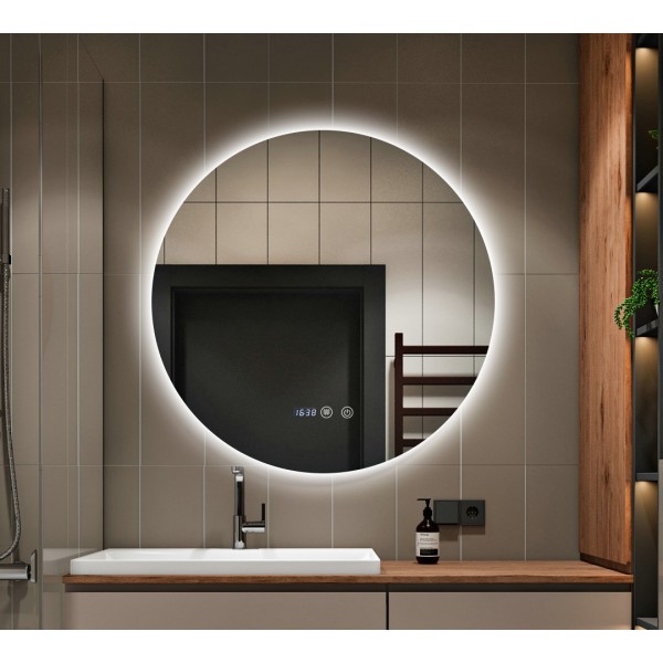 Oglindă de 5 mm fără cupru, bandă luminoasă de 120 de lumini, în trei culori, Clasa D, 80x80CM, J170-8080 [1]