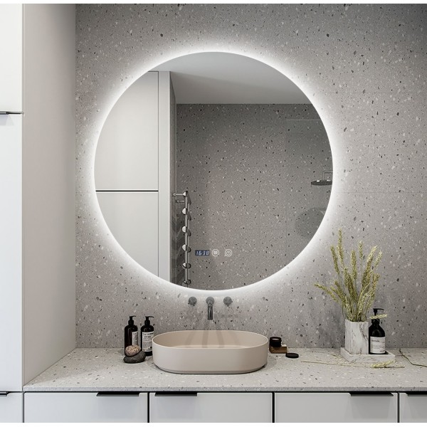 Oglindă de 5 mm fără cupru, bandă luminoasă de 120 de lumini, în trei culori, Clasa D, 90x90CM, J170-9090 [1]