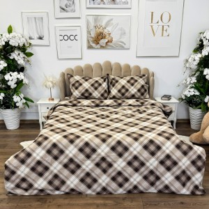 Lenjerie de Pat Dublu, Policoton Ranforsat, 4 piese, Atelier Cumparamisim, Maro, romburi Lenjerie de Pat Dublu, Policoton Ranforsat, 4 piese, Atelier Cumparamisim, Maro, romburi