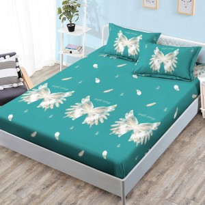 Cearsaf cu elastic, FINET, 180x200cm, 2 fete de perne 50x70cm, Turcuaz, aripi Cearsaf cu elastic, FINET, 180x200cm, 2 fete de perne 50x70cm, Turcuaz, aripi