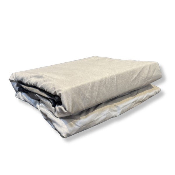 Lenjerie pat dublu , bumbac satinat, cearsaf cu elastic , 4 piese, Gri degrade [1]