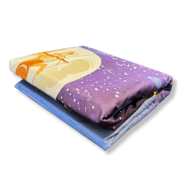 Lenjerie pat dublu , bumbac satinat, cearsaf clasic, 4 piese, Bleumarin, Mov, indragostiti [1]