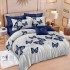 Lenjerie pat dublu, Finet, 6 piese, Gri, Albastru, fluturi [3]