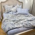 Lenjerie Pat Dublu,  FINET, 6 piese, Gri, Bleu, Model Oriental [9]