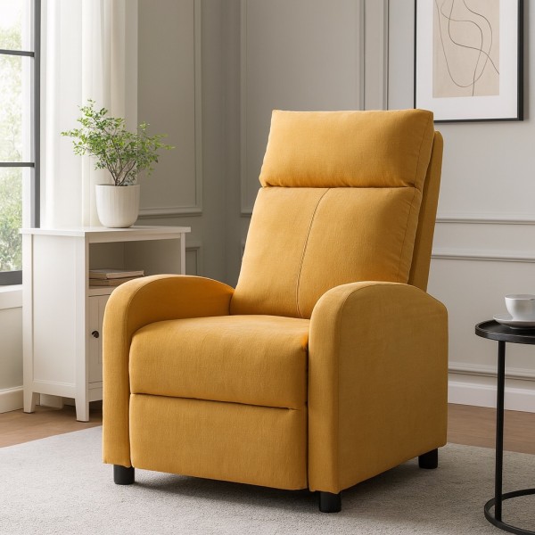 Fotoliu Recliner Premium, Confort Maxim, Design Elegant, Galben [1]