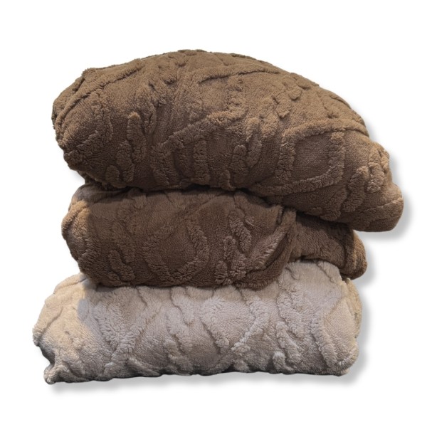 Set 3 huse cu Elastic Cocolino, Model 3D Tricotat, 180x200x25 cm , Gros și Pufos, Modele si culori aleatorii [1]