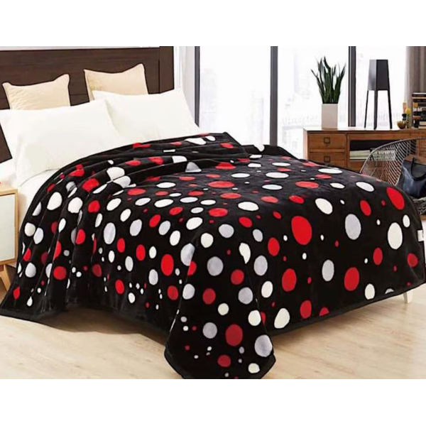 Patura pufoasa cocolino 200x230cm, 240g/mp, Negru, Buline [1]
