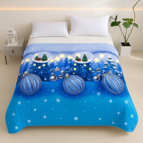 Patura pufoasa cocolino 200x230cm, 240g/mp, Bleu, Globulete [1]