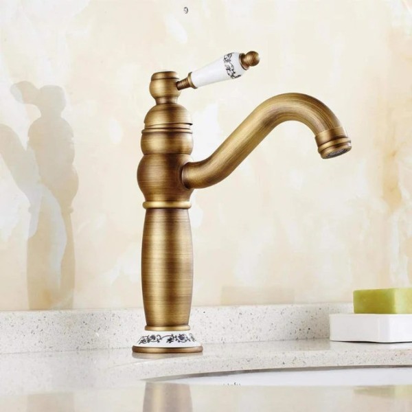 Baterie Lavoar Golden Copper – Bronz Antichizat, 2 Manete de Comandă, Design Clasic, VST32 [1]