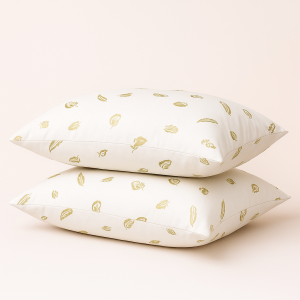 Set 2 perne, dreptunghiulare 50x70 cm, Puf Siliconic si Pana de Gasca, Alb, Fabricate in Romania