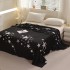 Patura Pufoasa CoCoLiNo (Fleece), 200x230cm, 240gr/m, Negru, Stelute - Răsfățul Perfect pentru Serile Racoroase [5]