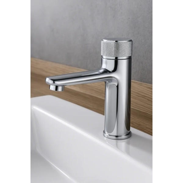 Baterie Baie Cromată cu Buton Tip Apăsare – Design Modern, Finisaj Lucios, VST37 [1]