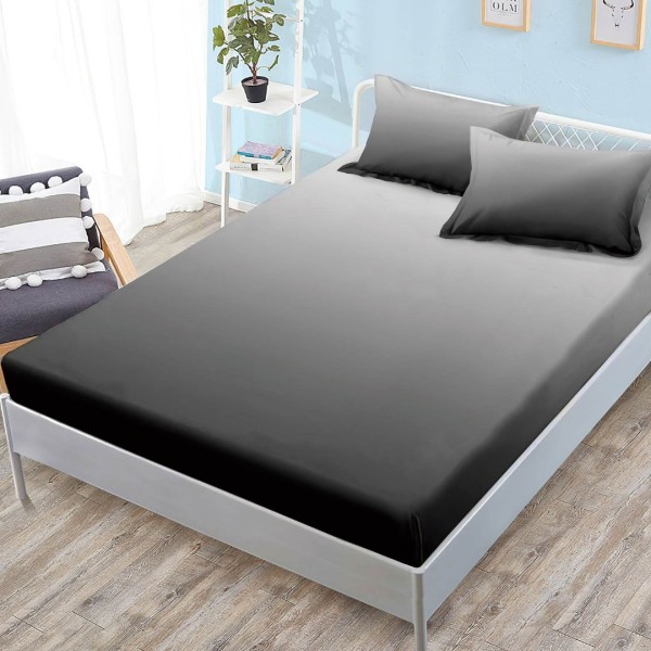 Cearsaf cu elastic, FINET, 180x200cm, 2 fete de perne 50x70cm,Gri, degrade [1]