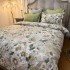 Lenjerie Pat Dublu,  FINET, 6 piese, Verde, Gri, Flori [10]