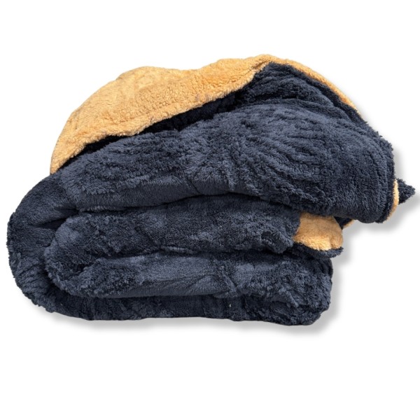 Pilota Cocolino gofrat 3D fluturi, cu blanita, 200x230cm, Bleumarin [1]
