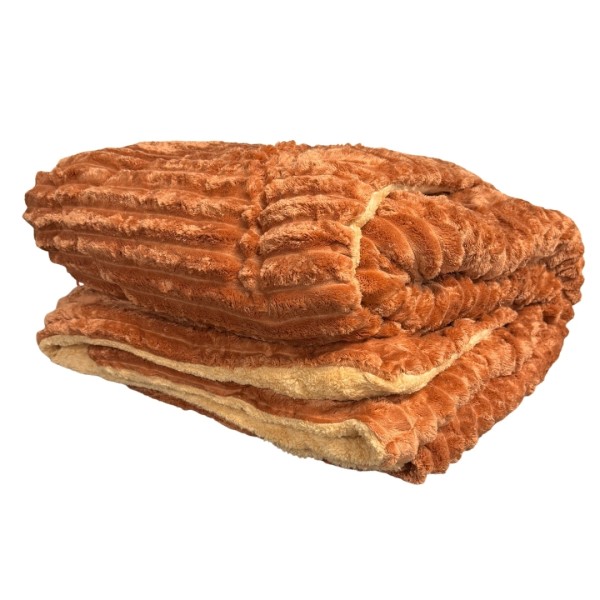 Pilota Cocolino blanita artificiala de iepure, cu blanita, 200x230cm, Caramiziu [1]