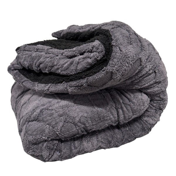 Pilota Cocolino gofrat 3D fagure, cu blanita, 200x230cm, Gri inchis [1]