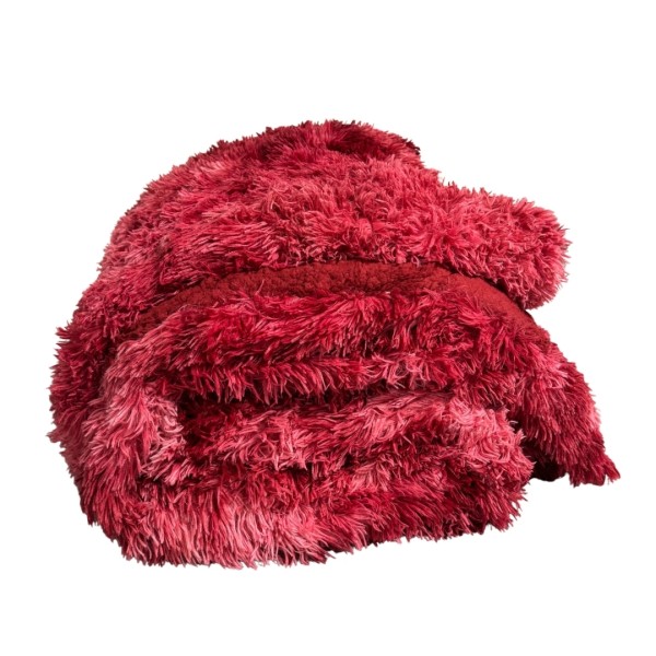 Pilota Cocolino Fluffy cu blanita, 200x230cm, Grena degrade [1]