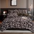 Lenjerie de Pat Premium, ExtraPufoasa,  „Bunny Touch”, din Blanita Artificiala tip Iepure + CoCoLiNo Catifelat, 6 piese, Gri, Negru, Leopard Print [6]